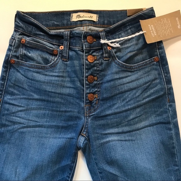 Madewell NWT Women’s Cali Demi-Boot Jeans Raw Hem Destructed Size 23 XXS - Picture 3 of 5